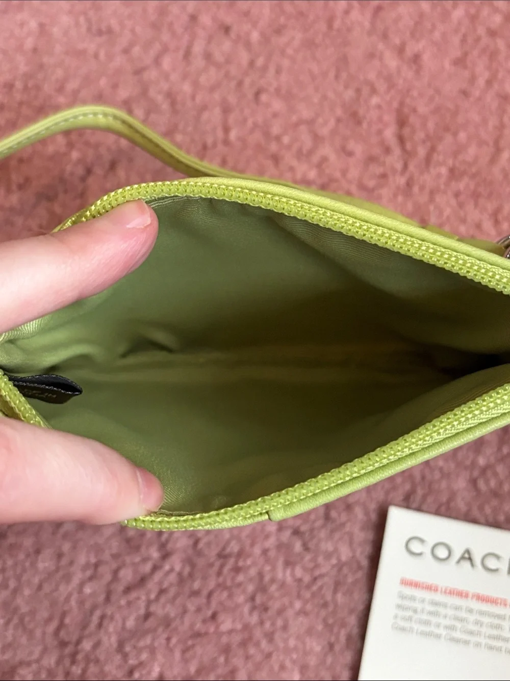 Coach Soho Butter Soft Leather Wristlet, Pear, Style 40077